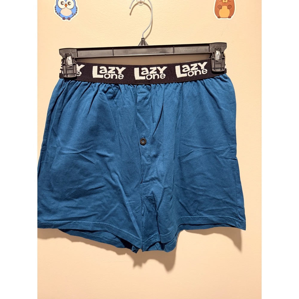 Lazy One Boxer Bacon‎ Wind Teal Men's Medium Cotton Sleepwear Loungewear